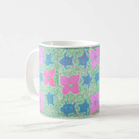  Zee Tropische PatroonMok Koffiemok (Voorkant links)