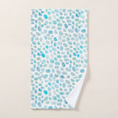 Zee Turquoise Patroon Strand Badhanddoek Set Bad Handdoek (Handdoek)