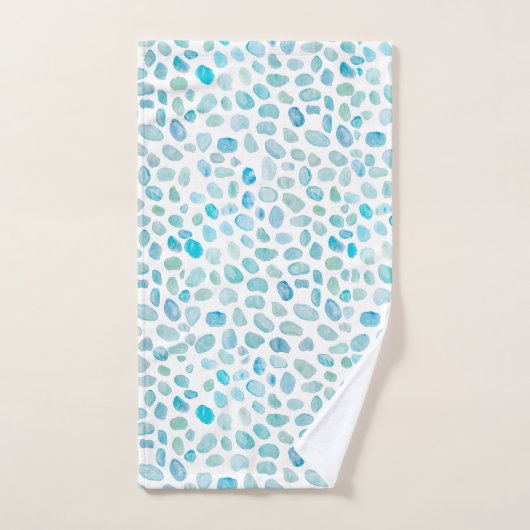 Zee Turquoise Patroon Strand Badhanddoek Set Bad Handdoek (Handdoek)