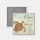 Zee Turte Coastal Beach - Vaatwasser Magnet (Voorkant / Achterkant)