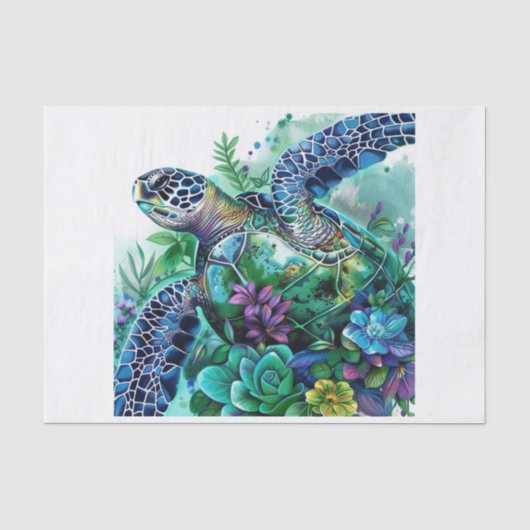 Zee Turtle2 Tissuepapier (Voorkant)