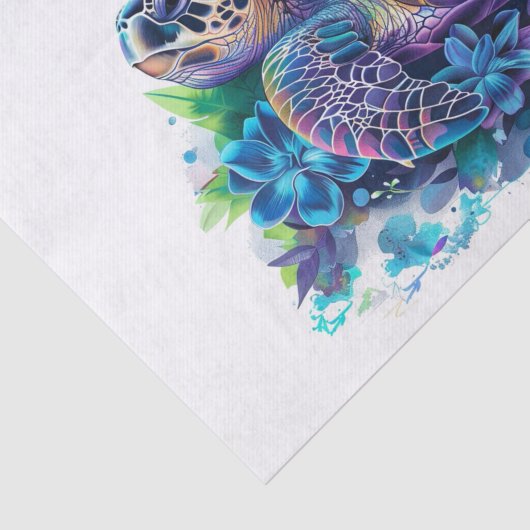 Zee Turtle9 Tissuepapier (Detail)