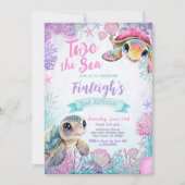 Zee Turtle 2e Verjaardagsuitnodiging Kaart (Voorkant)