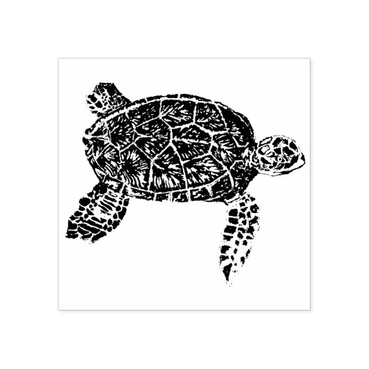 Zee Turtle 3 Rubberstempel (Afrduk)