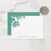 Zee Turtle - Aangepaste Waterverf Notitiekaartje (Voorkant / Achterkant in situ)