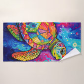 Zee Turtle Abstract Earth Day Ocean Beach Natuur Badhanddoek (Badhanddoek)