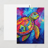 Zee Turtle Abstract Earth Day Ocean Beach Natuur Briefkaart (Voorkant / Achterkant)