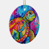 Zee Turtle Abstract Earth Day Ocean Beach Natuur Keramisch Ornament (Rechts)