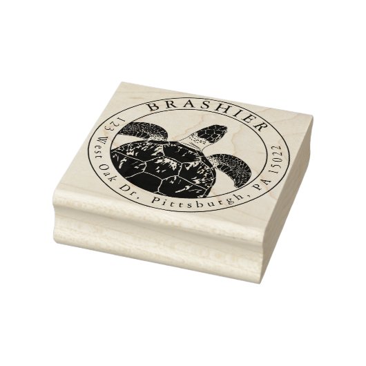 Zee Turtle Adresstempel Rubberstempel (Stempel)