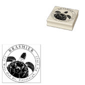 Zee Turtle Adresstempel Rubberstempel (Gestempeld)
