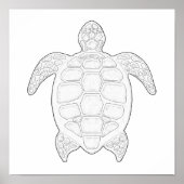 Zee Turtle Adult Coloring Poster (Voorkant)