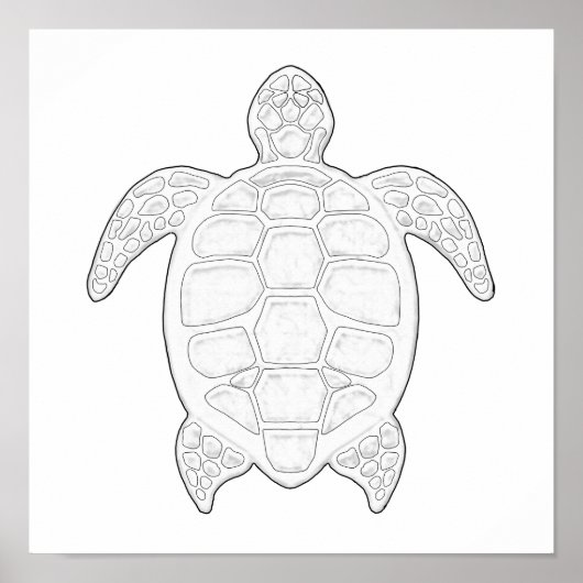 Zee Turtle Adult Coloring Poster (Voorkant)