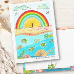 Zee Turtle Adventure Happy Place denkt over jou Briefkaart<br><div class="desc">Originele kunst met een zee vol gelukkige, vreedzame zee schildpadden die door een kleurrijke oceaan glippen. Kan volledig worden aangepast! Klik op "Aanpassen verder" om een bericht toe te voegen. Als je hulp nodig hebt, kun je contact met me opnemen op designsbytiffanyduffy@outlook.com - Ik ben blij dat je het perfect...</div>