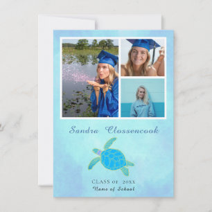 Zee Turtle Afstuderen Aankondiging Kaart