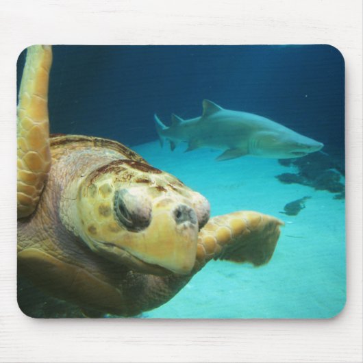 Zee Turtle and Shark Mousepad Muismat (Voorkant)