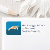 Zee Turtle Animal Etiket (Insitu)