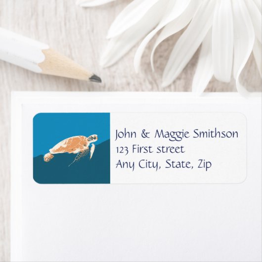 Zee Turtle Animal Etiket (Insitu)