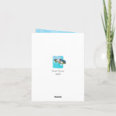 Zee Turtle Aqua Blue Waterverf elke gelegenheid bl Notitiekaartje (Achterkant)