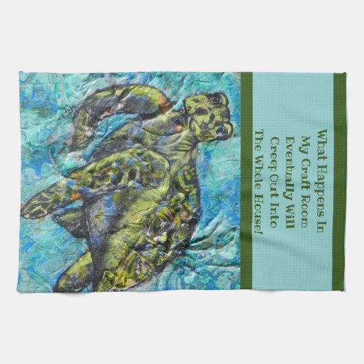 Zee Turtle Art and Crafter's Theedoek (Horizontaal)