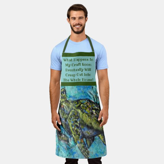 Zee Turtle Art en Crafter's Schort (Gedragen)