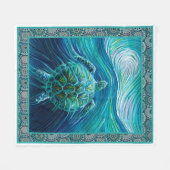 Zee Turtle Art Quilt Deken Geweldig Gepersonalisee (Voorkant (Horizontaal))