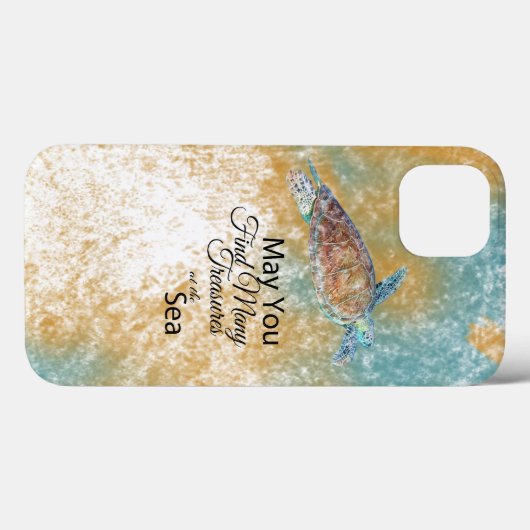 Zee Turtle Art Quote Case-Mate iPhone Case (Achterkant (horizontaal))