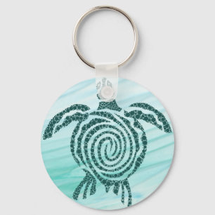 Zee Turtle Art Sleutelhanger (Red de schildpadden)