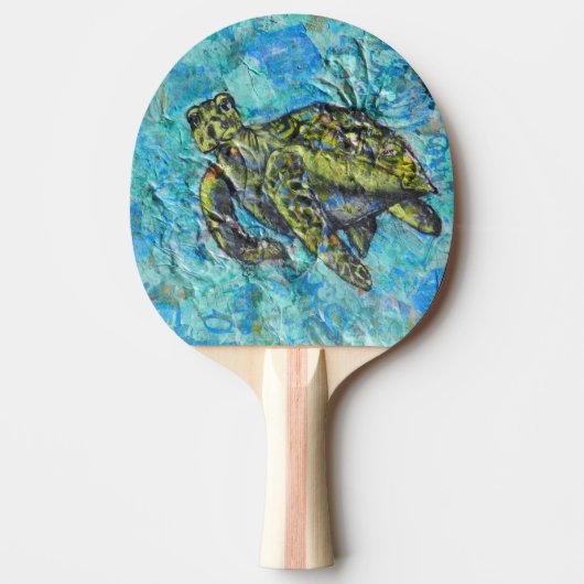 Zee Turtle Art Tafeltennisbatje (Voorkant)