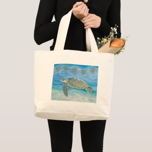 Zee Turtle Artwork Canvas tas (Voorkant (product))