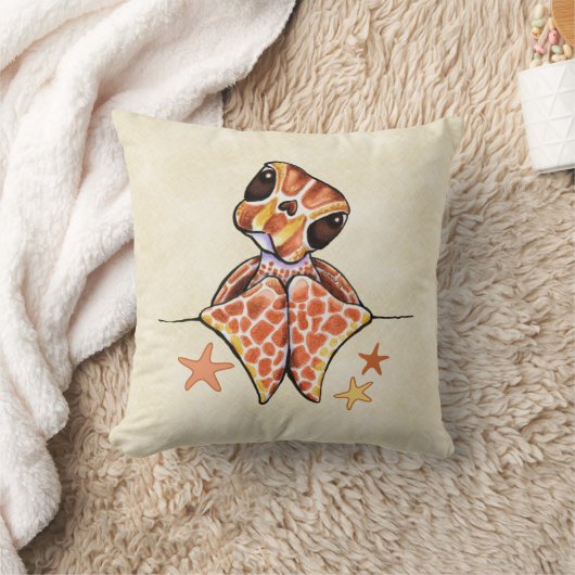 Zee Turtle Baby Brown Canvas Sand Kussen (Deken)