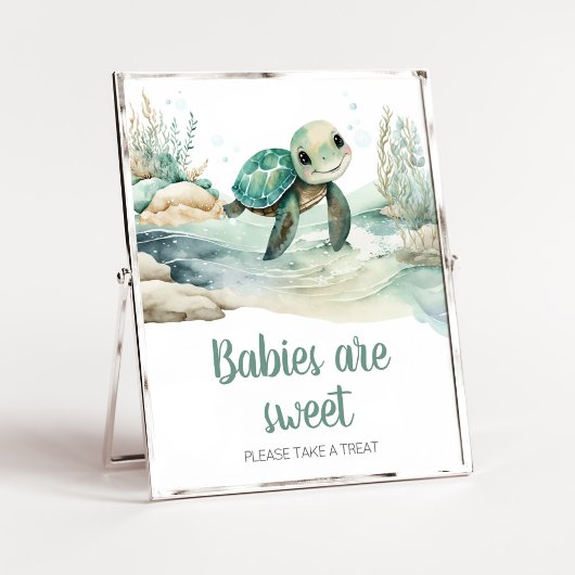 Zee Turtle Baby shower Baby's zijn zoet Poster