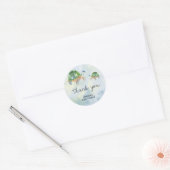 Zee Turtle - baby shower bedankt Ronde Sticker (Envelop)