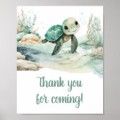 Zee Turtle Baby shower Bedankt voor uw komst Poster (Voorkant)
