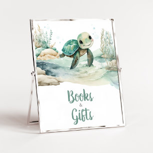 Zee Turtle Baby shower Boeken en geschenken Poster