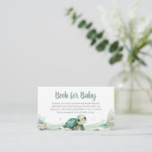 Zee Turtle Baby shower Boeken voor Baby Informatiekaartje (Staand voorkant)