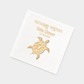 Zee Turtle Baby shower Celebration Naam Datum Folie Servetten (Links)