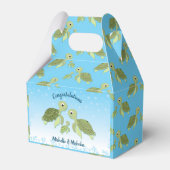 Zee Turtle Baby shower Co-Ed Gender Neutral Bedankdoosjes (Voorkant Zijde)