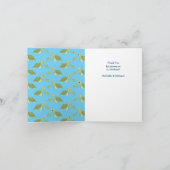 Zee Turtle Baby shower Co-Ed Gender Neutral Bedankkaart (Binnen)