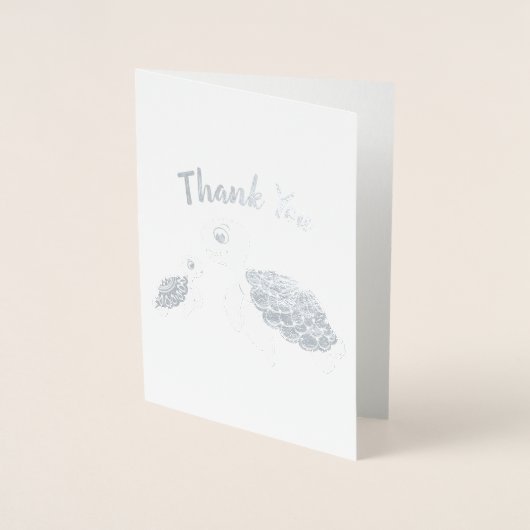 Zee Turtle Baby shower Co-Ed Gender Neutral Folie Kaarten (Voorkant)