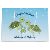 Zee Turtle Baby shower Co-Ed Gender Neutral Groot Cadeauzakje (Voorkant)