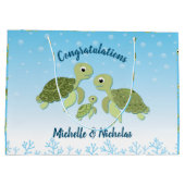 Zee Turtle Baby shower Co-Ed Gender Neutral Groot Cadeauzakje (Achterkant)