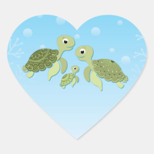 Zee Turtle Baby shower Co-Ed Gender Neutral Hart Sticker
