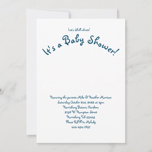 Zee Turtle Baby shower Co-Ed Gender Neutral Kaart (Voorkant)