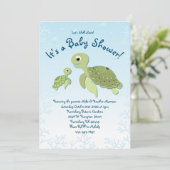 Zee Turtle Baby shower Co-Ed Gender Neutral Kaart (Staand voorkant)