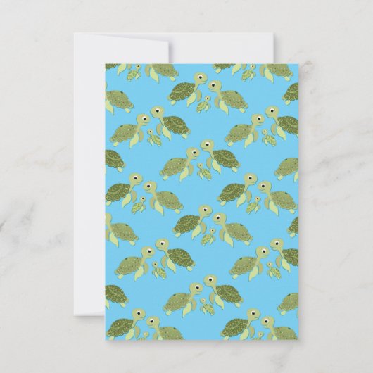 Zee Turtle Baby shower Co-Ed Gender Neutral Kaart (Achterkant)