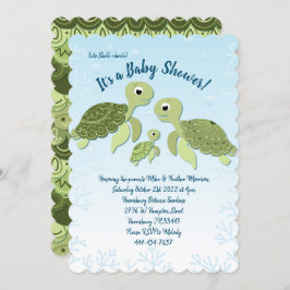 Zee Turtle Baby shower Co-Ed Gender Neutral Kaart