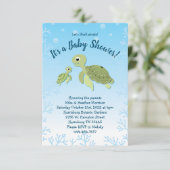 Zee Turtle Baby shower Co-Ed Gender Neutral Kaart (Staand voorkant)