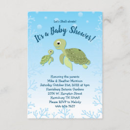 Zee Turtle Baby shower Co-Ed Gender Neutral Kaart