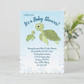 Zee Turtle Baby shower Co-Ed Gender Neutral Kaart (Staand voorkant)