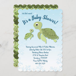 Zee Turtle Baby shower Co-Ed Gender Neutral Kaart